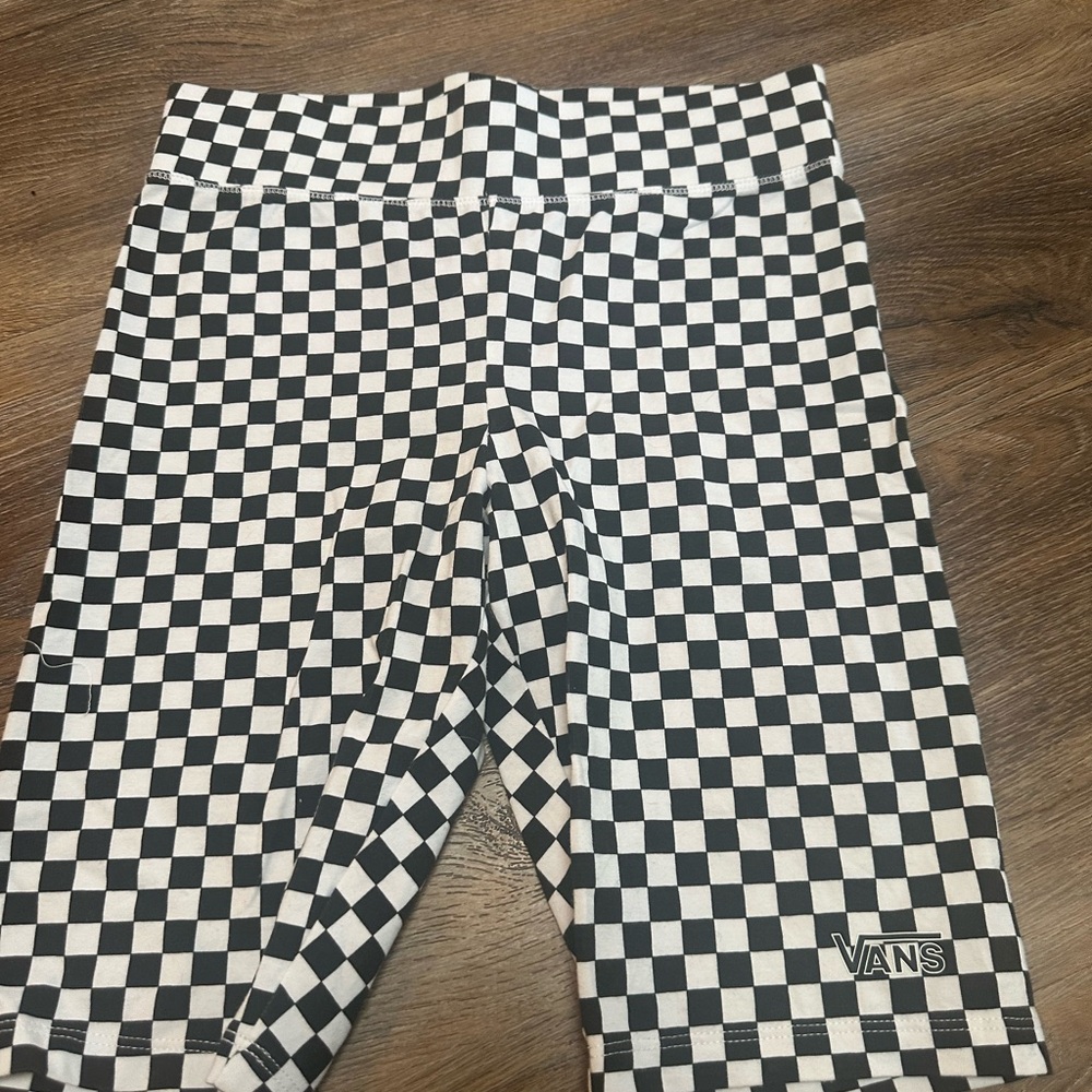 Vans Black and White Checkered Bike Shorts